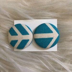 Large Arrow Print Handmade Button Earrings